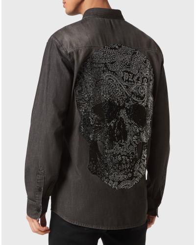 Denim Shirt LS Paisley Strass