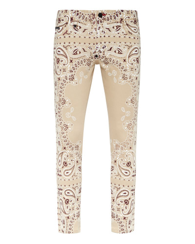 Denim Trousers Skinny Fit Paisley Bandana