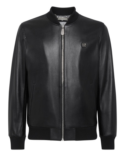 Leather Bomber Paisley Stones