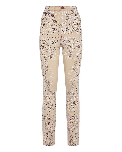 Denim Super High Waist Jegging Paisley Bandana