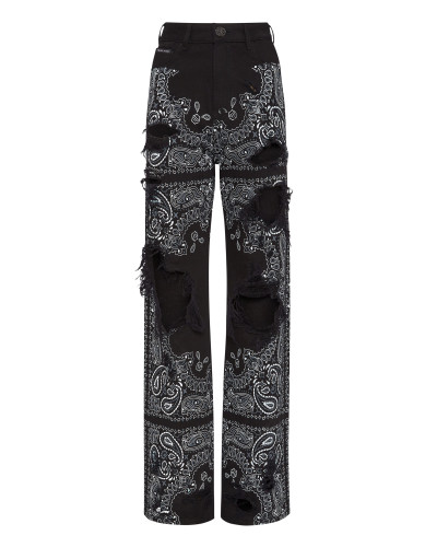 Denim Trousers Palace Fit Paisley Skull