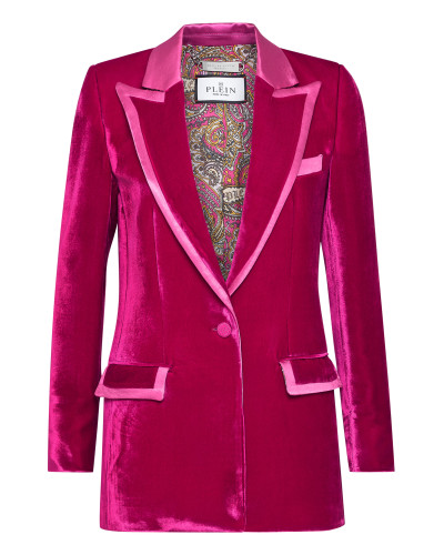 Velvet Boxy Blazer Paisley Bandana