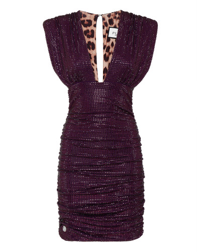 Shoulder Padded Mini Dress Stones