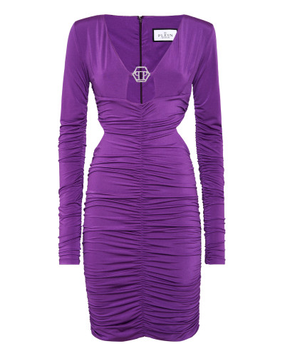 Crimped Mini Dress LS