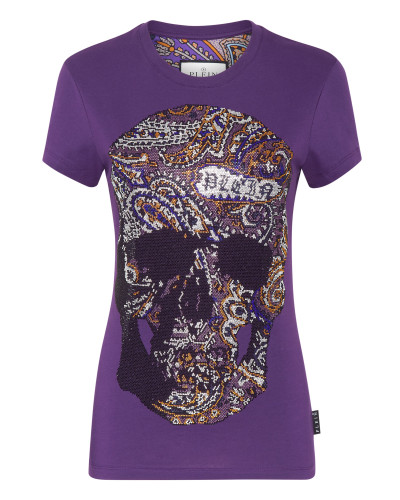 T-shirt Round Neck Sexy Pure Fit Paisley Skull