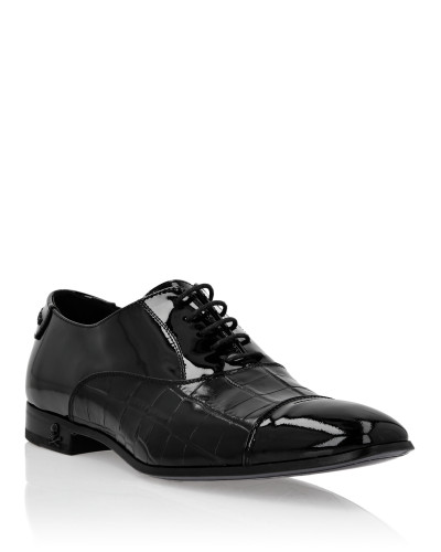 Patent Leather & Croco Effect Derby