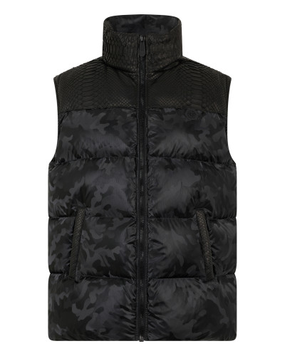 Down Jacket Vest With Python Inserts