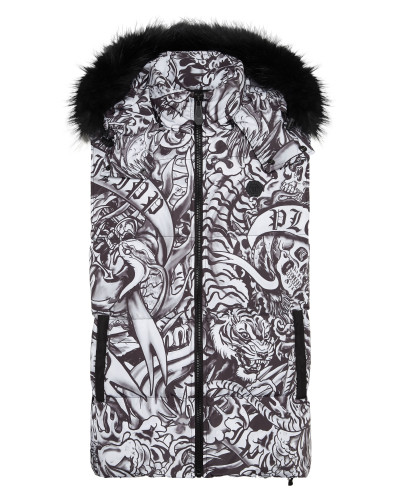 Nylon Down Jacket Vest Tattoo
