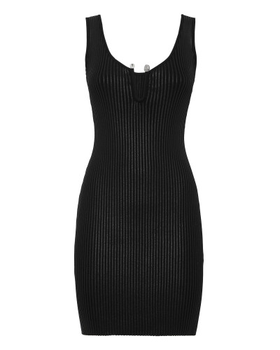 Coated Knit Mini Dress