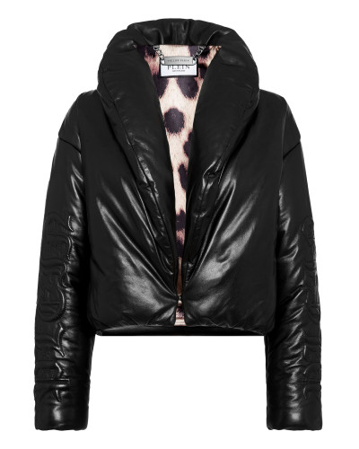 Silky Leather Biker Jacket Skull&Bones