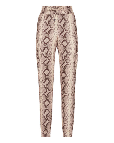 Satin Cargo Trousers Pitone