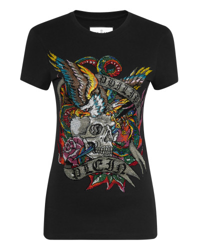 T-shirt Roundneck SS with Crystals Tattoo