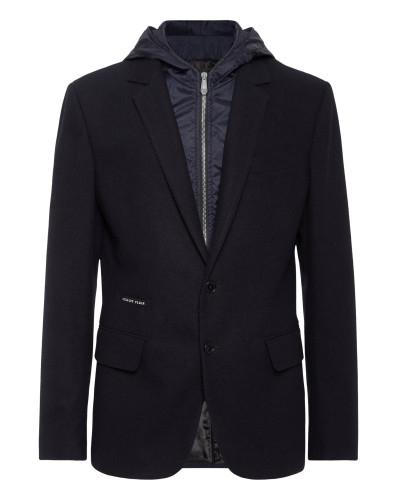 Water Repellent Wool Hooded Blazer