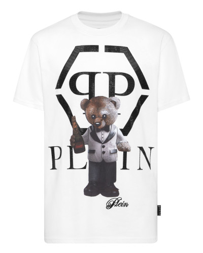 Embroidered Round Neck T-Shirt Teddy Bear