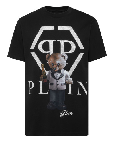 Embroidered Round Neck T-Shirt Teddy Bear