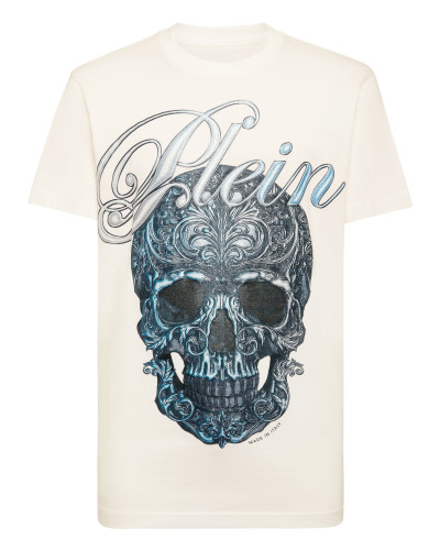 Round Neck T-Shirt Gradient Skull