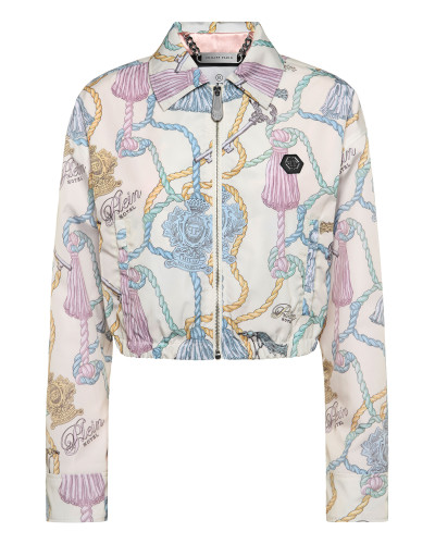 Nylon Cropped Windbreaker Tassels