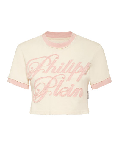 Cropped Fitted T-Shirt Patch Signature
