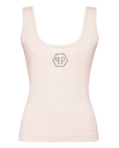 Rib Tank Top Stones Wash Hexagon