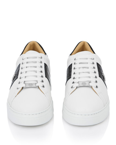 Mix Leather Lo-Top Sneakers Hexagon