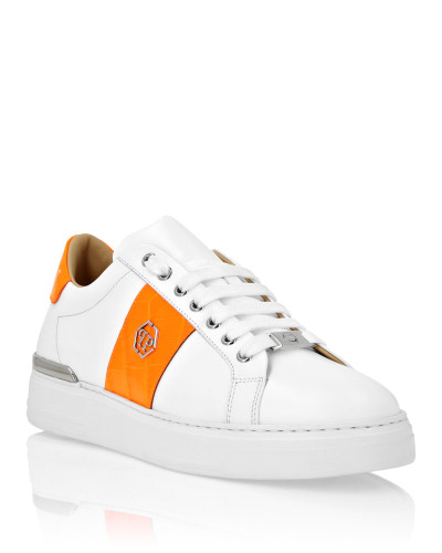 Mix Leather Lo-Top Sneakers Hexagon