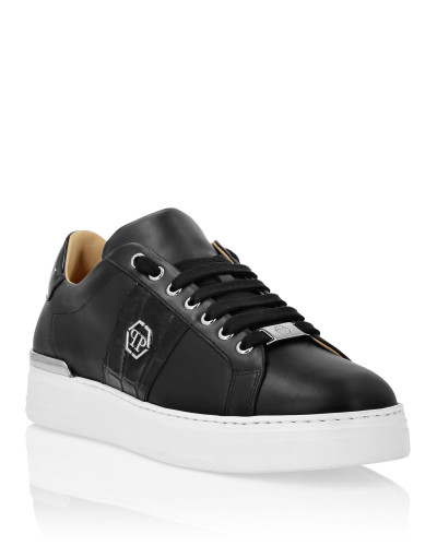 Mix Leather Lo-Top Sneakers Hexagon