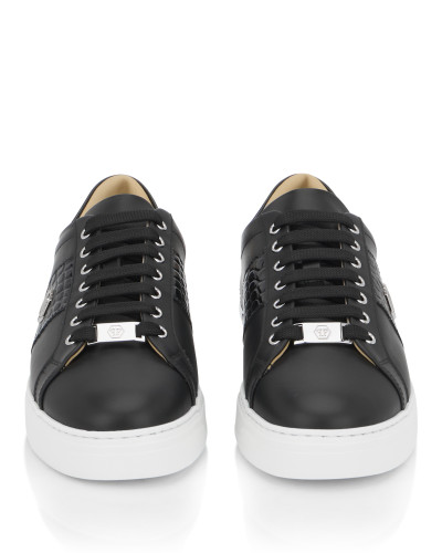 Mix Leather Lo-Top Sneakers Hexagon