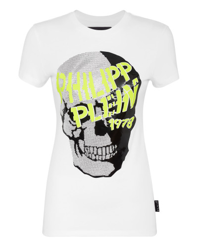 T-shirt Round Neck SS Skull strass