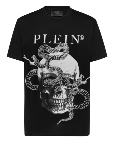 Round Neck T-Shirt Skull Snake