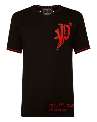 T-shirt Platinum Cut V-Neck Gothic Plein