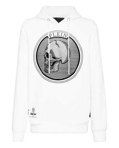 Hoodie sweatshirt Outline Skull crystal