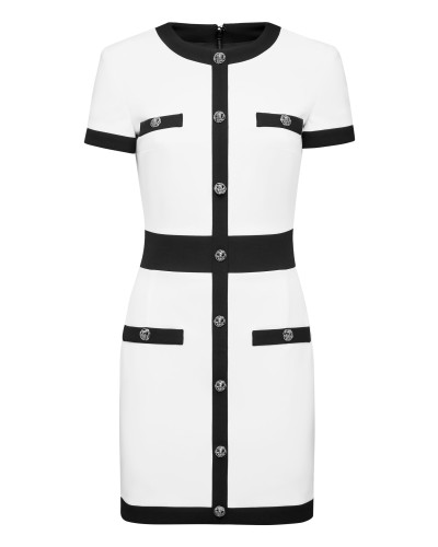 Cady Black and White Short Dress