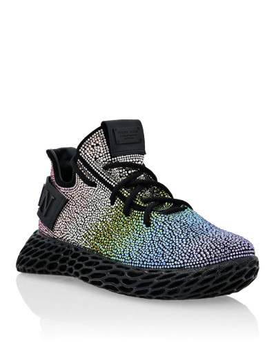 RUNNER SNEAKERS $KELETON SUEDE WITH STRASS