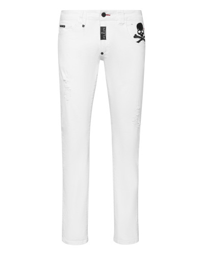 Denim Trousers Super Straight Cut Skull