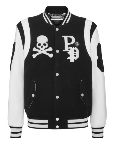 College Jacket Deer Leather Sleeves Patches