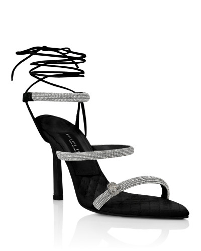 Crystal Lace-up Sandals