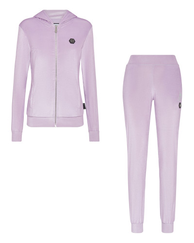 Velvet Jogging Tracksuit: Top/Trousers Crystal Skull