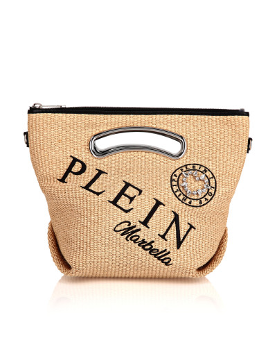 Raffia & Leather Medium Handle Bag