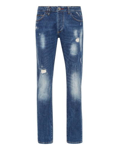 Denim Trousers Super Straight Cut Lion Circus