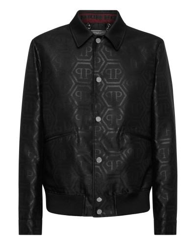 Jacquard Collared Bomber Hexagon