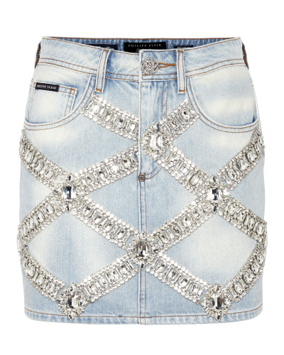 Denim Mini Skirt Brooches