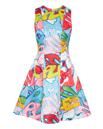 Duchesse Midi Dress Bombing Graffiti