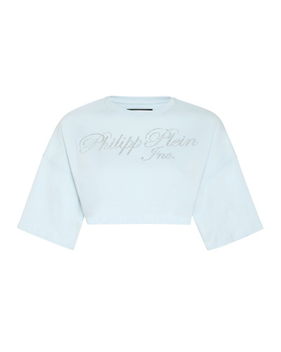 Cropped T-shirt with Crystals Philipp Plein TM