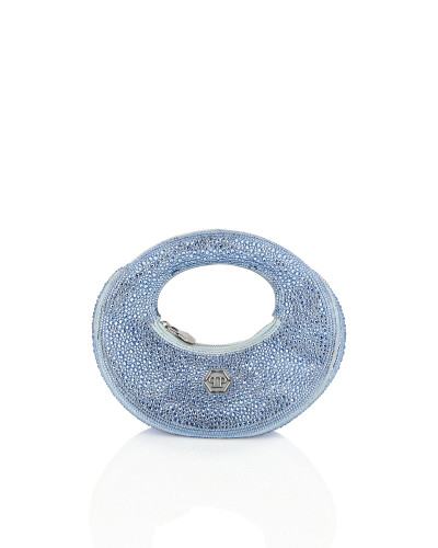Suede Mini Handle Bag Strass