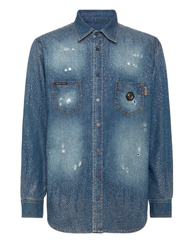 Denim Shirt Ls Strass