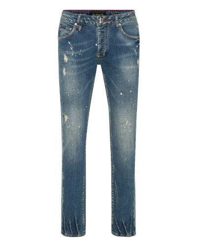 Denim Trousers Super Straight Cut Skulls