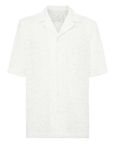 Shirt SS Bowling Fit Jacquard Monogram