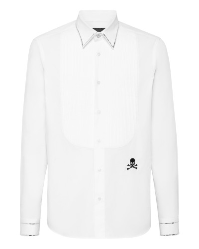 Shirt Black Tie Cut LS Crystals