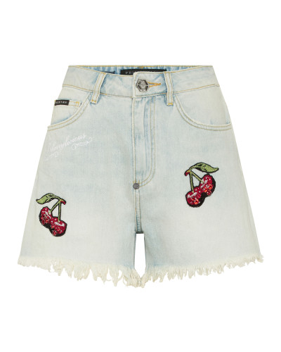 Denim Shorts Cherries