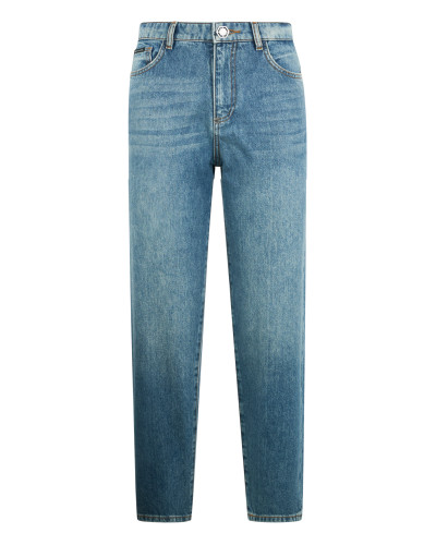 Denim Trousers Mom Fit Logo